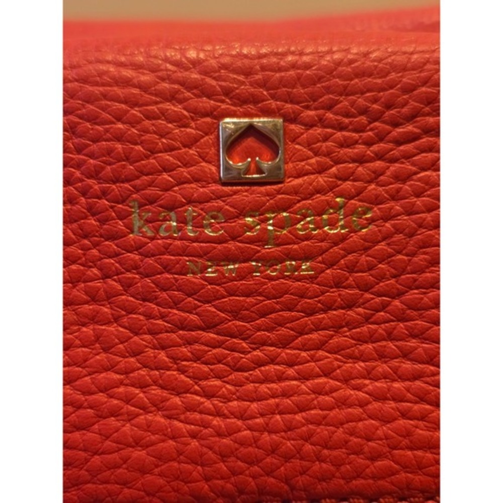 Kate Spade NY Grant Park Hadlen Pebbled Leather Satchel Crossbody Bag Coral Red - Picture 8 of 16
